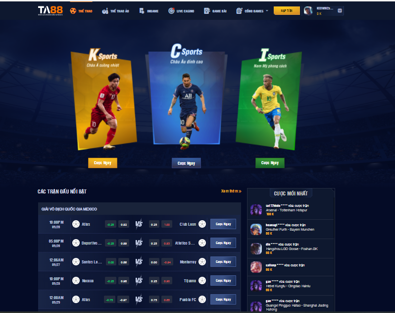 Cá cược thể thao tại TA88 có nhiều hình thức đa dạng